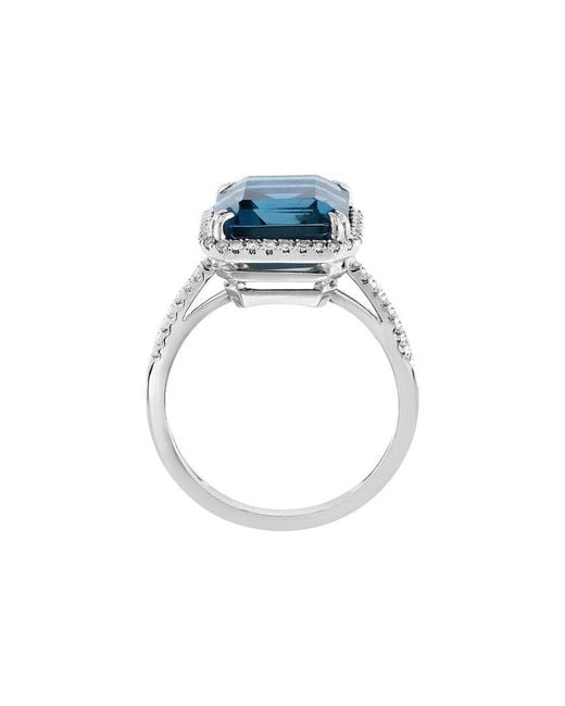 Effy Fine Jewelry Blue 14K 6.84 Ct. Tw. Diamond & London Topaz Ring