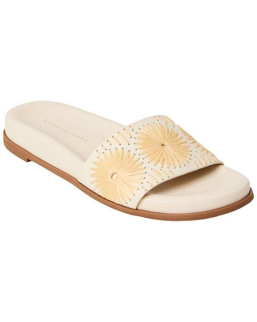 Jack Rogers White Somerset Raffia & Leather Sandal