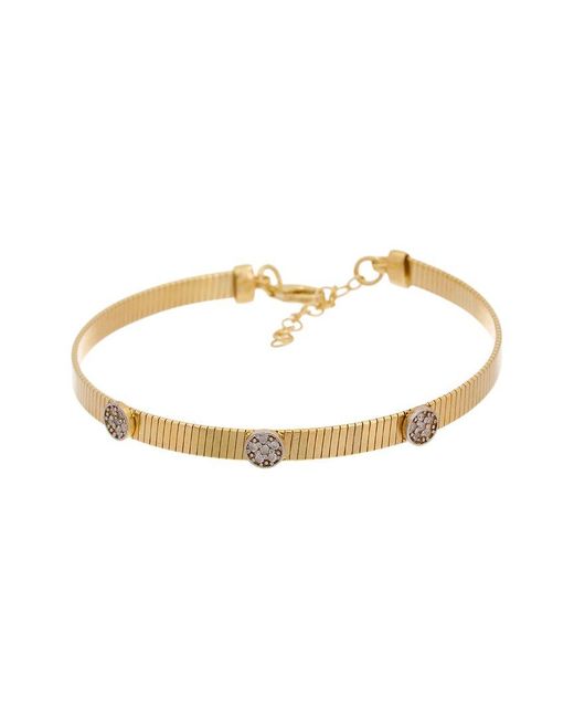 Meshmerise Metallic 18K Over 0.10 Ct. Tw. Diamond Bangle Bracelet