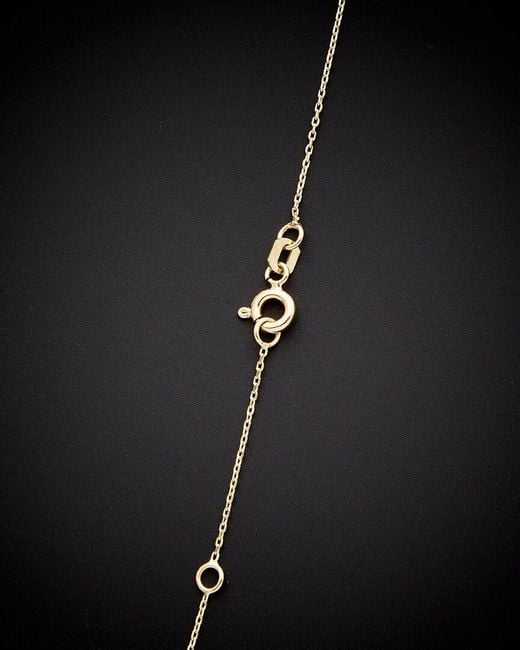 Italian Gold Black 14k Clover Pendant Necklace