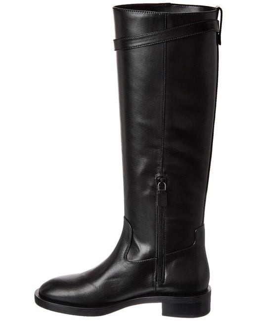Stuart Weitzman Black Maverick Leather Knee-High Boot