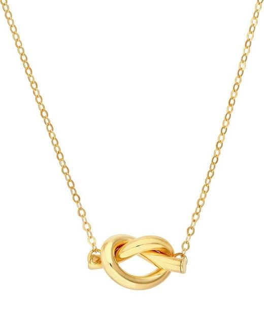 HAWLEY ST Metallic 14K Love Knot Necklace