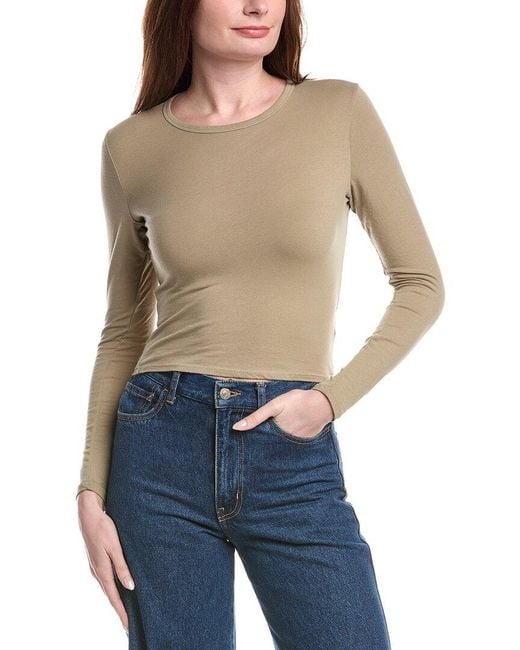 James Perse Blue Cropped Sport T-Shirt