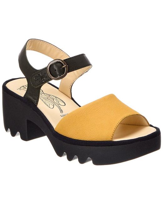 Fly London Metallic Leather Sandal