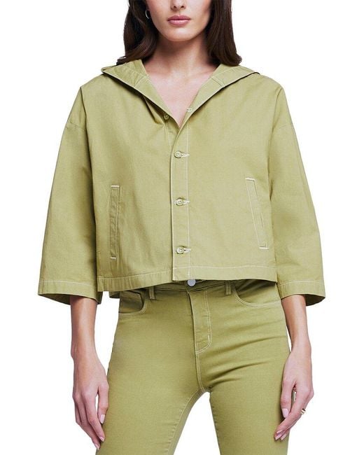 L'Agence Green Devi Hood Swing Coat