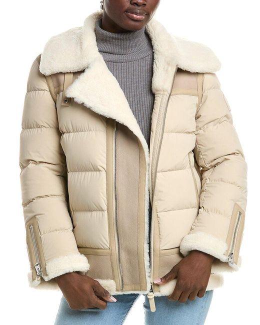 Mackage Natural Vanna Mixed Shearling Down Jacket