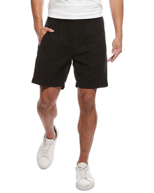 7 For All Mankind Black Linen-Blend Jogger Short for men