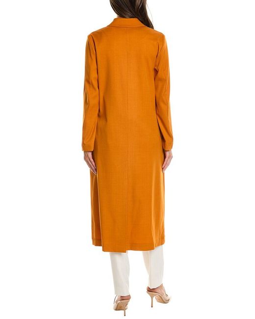 Oscar de la Renta Orange Gabardine Wool-blend Coat