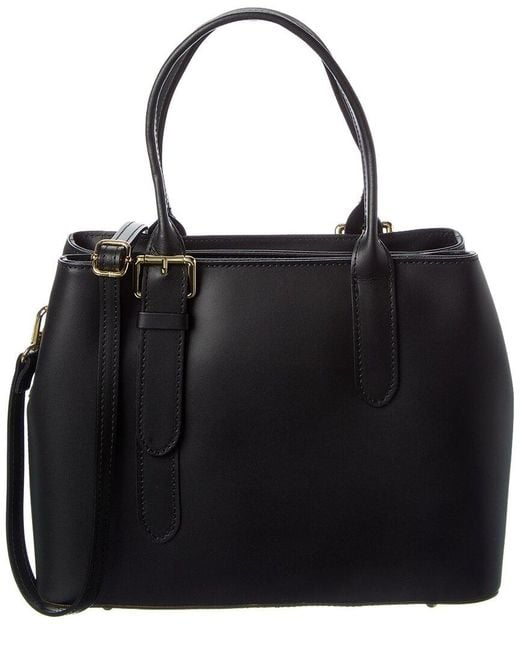Italian Leather Black Top Handle Bag