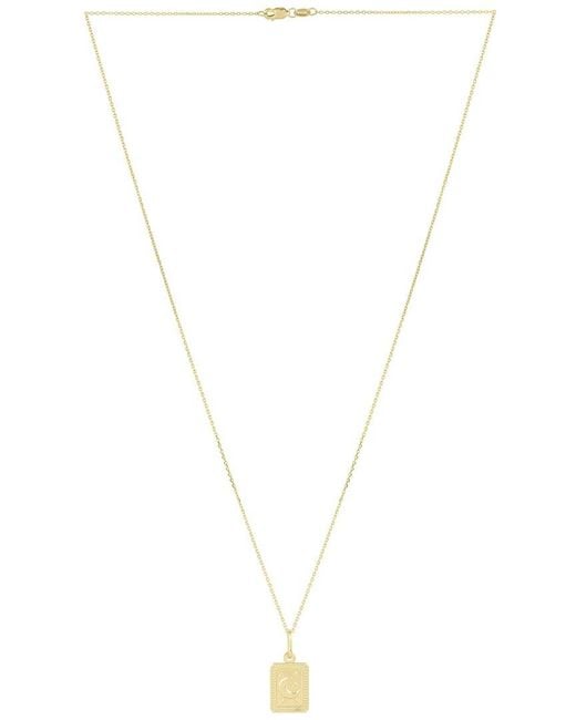 Italian Gold White 14K Celestial Tag Necklace