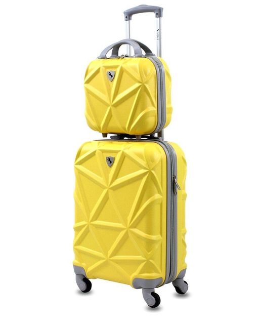 AMKA Yellow Gem 2pc Carry-on & Vanity Case Set
