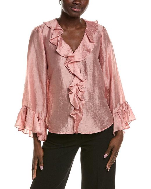 Vince Camuto Pink Ruffle Blouse