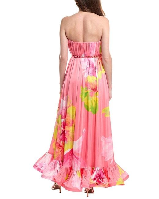 Hemant & Nandita Pink Braided Belt Maxi Dress