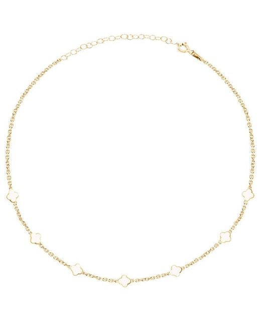 Gabi Rielle Natural 14k Over Silver Enamel Clover Necklace