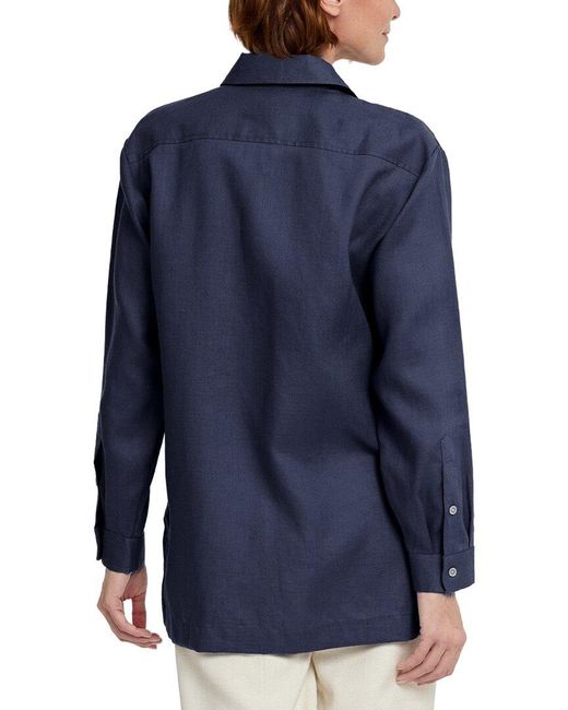 Hinson Wu Blue Nadia Linen Shirt
