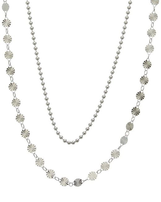 Italian Gold Over Silver White 18K Plated Multi Strand Necklace