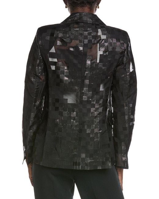 Akris Black Shadow Wool & Silk-Blend Blazer