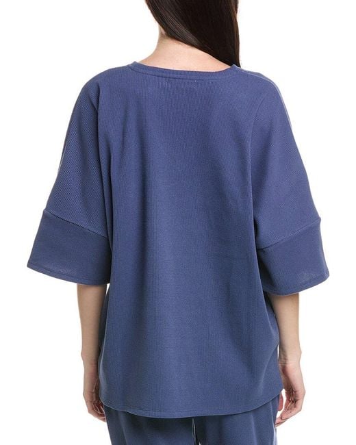 Natori Blue Tranquility V-Neck Top