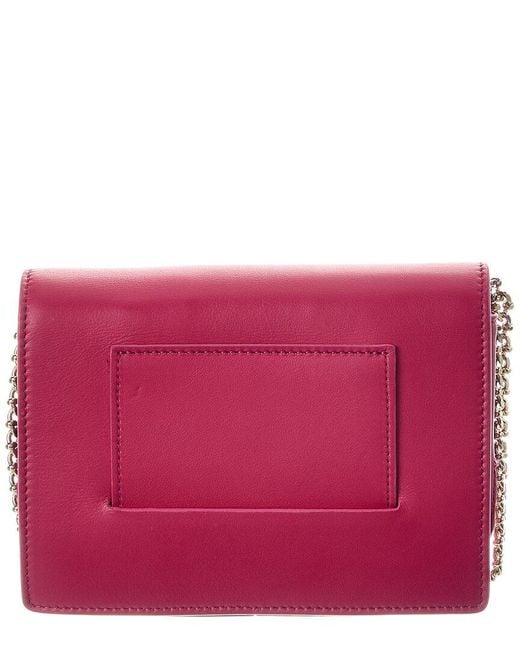 Roger Vivier Pink Logo Leather Clutch