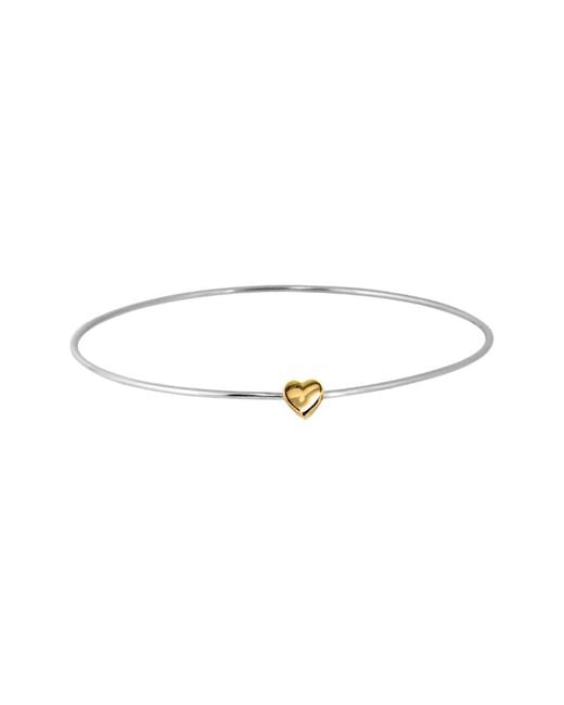Jane Basch White 14k & Silver Heart Bangle