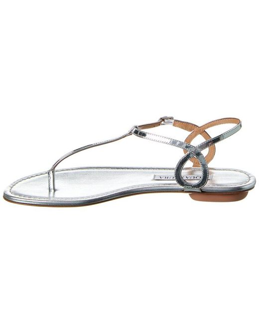 Aquazzura White Almost Bare Leather Sandal