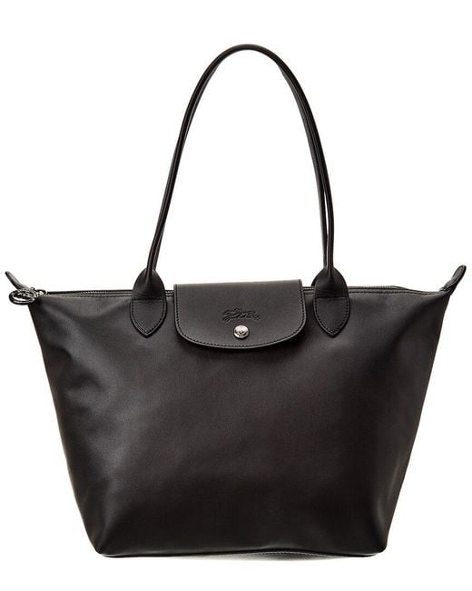 Longchamp Black Le Pliage Xtra Medium Leather Long Handle Tote