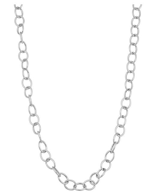 Italian Gold White 14K Italian Oval Link Chain Necklace