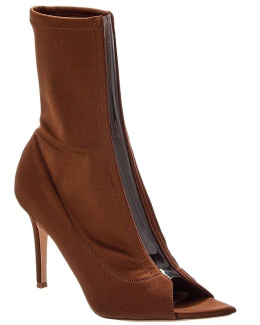 Gianvito Rossi Brown Hiroko 85 Lycra & Vinyl Boot