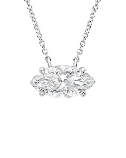 Diana M White 14K 4.00 Ct. Tw. Lab-Grown Diamond Solitaire Pendant