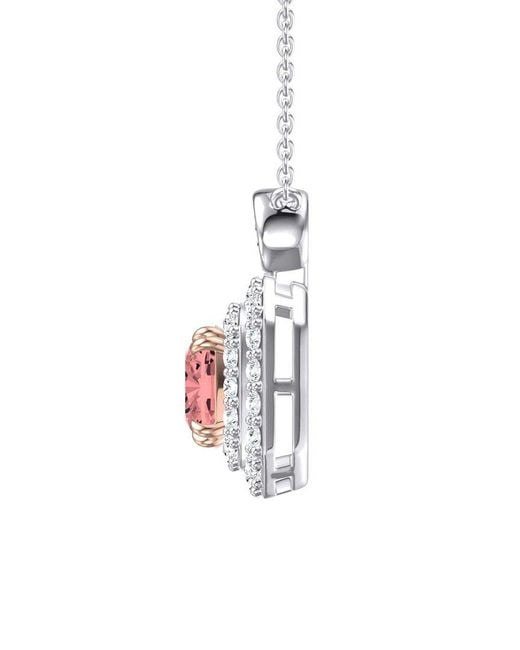 Lab Grown Diamonds White 14K 1.50 Ct. Tw. Lab-Grown Diamond Halo Pendant