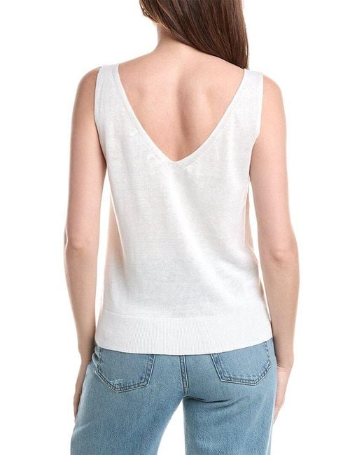 Tommy Bahama White Addison Linen-Blend Tank Top