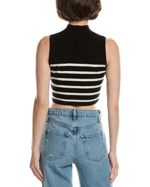 FRAME Black Cropped Cashmere Sweater