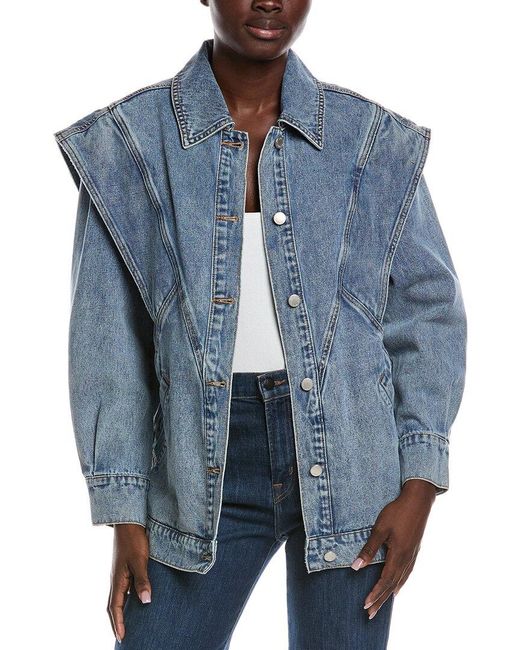 Avec Les Filles Blue Dnu Oversized Wool-Blend Blazer Coat