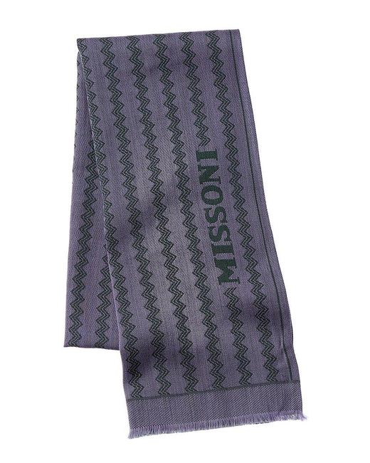 Missoni Blue Wool Scarf