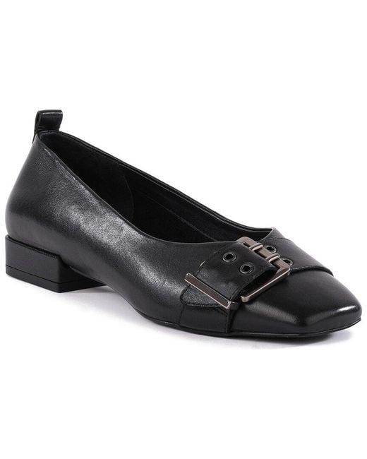 Seychelles Black Cambridge Leather Flat