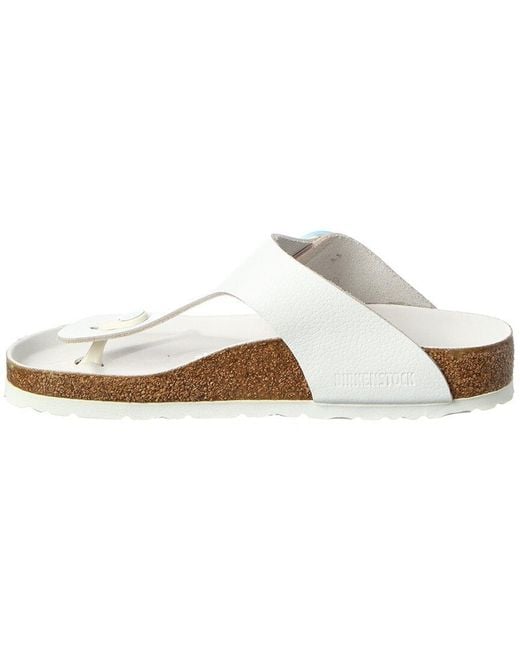 Birkenstock White Gizeh Big Buckle Leather Sandal