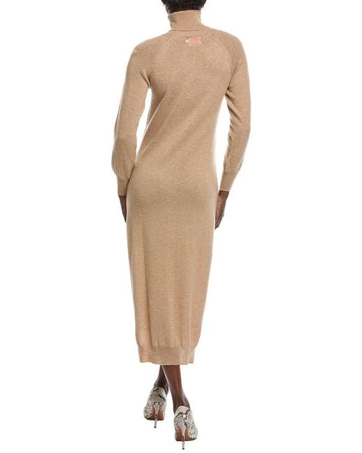 Brodie Cashmere Natural Turtleneck Wool & Cashmere-Blend Sweaterdress