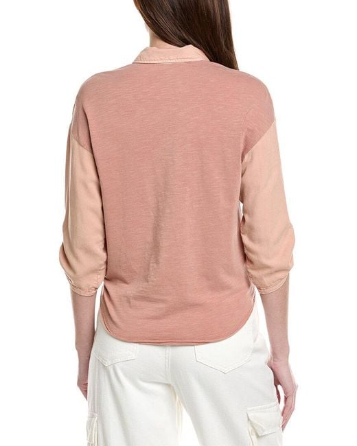 XCVI Brown Tyrell Tie-Front Top