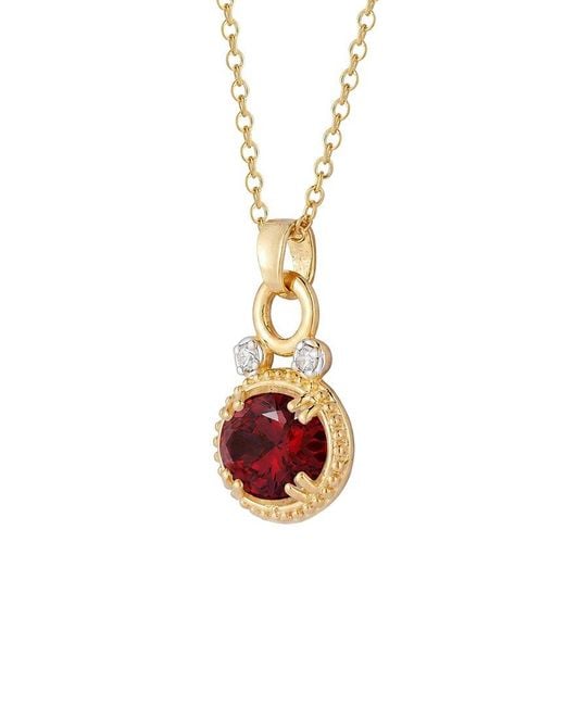 Reiss White 14K 2.55 Ct. Tw. Diamond & Garnet Necklace
