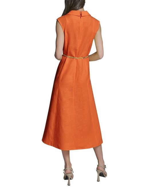 Karl Lagerfeld Yellow Subtle Floral Ottoman Dress