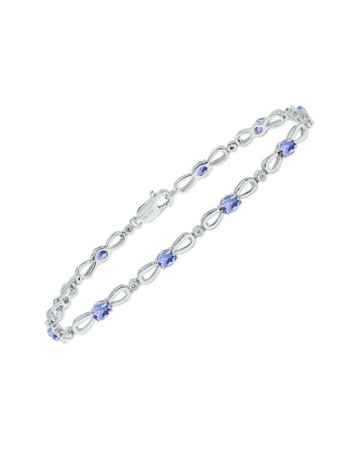 Gemstones Metallic 1.61 Ct. Tw. Diamond & Tanzanite Bracelet