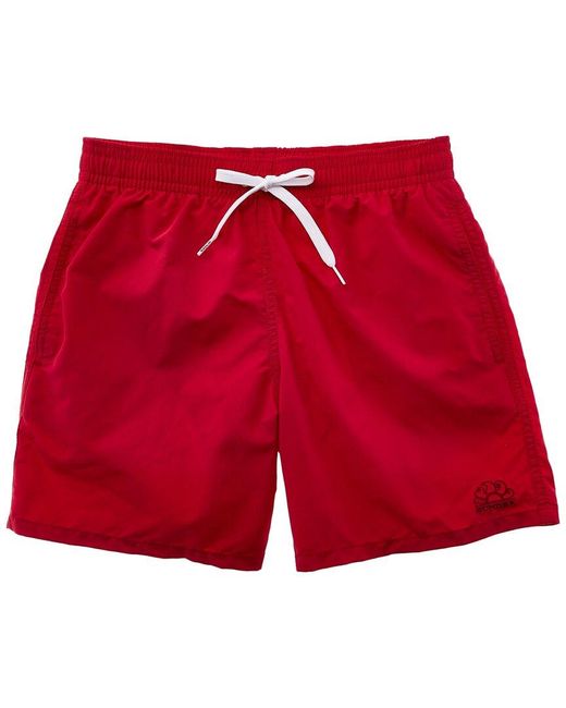 Sundek Red Elastic Waist Swim Trunk for men