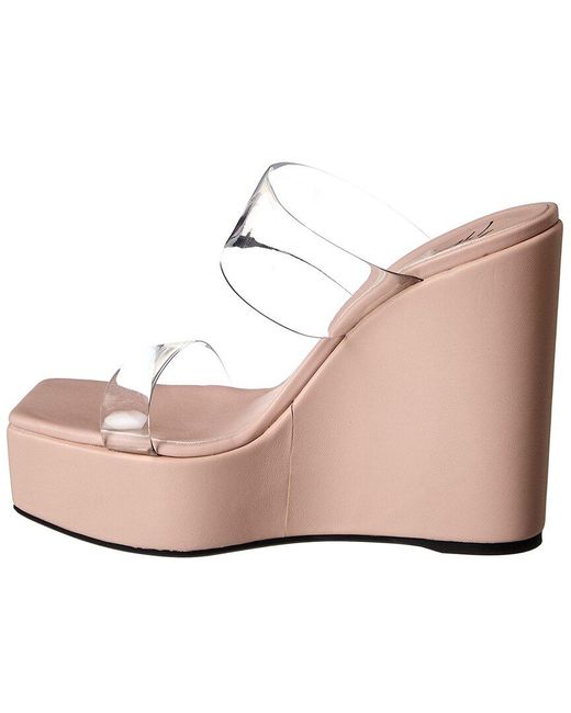 Giuseppe Zanotti Pink Zanilla 90 Vinyl & Leather Wedge Sandal