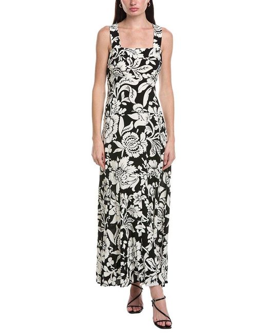 Vince Camuto White Tiered Square Neck Maxi Dress