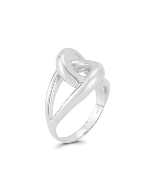 Chloe and Madison White Silver Bold Knot Ring
