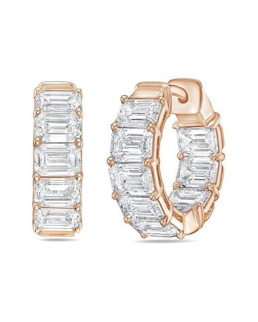 Diana M White Diana M. 14K Rose 3.00 Ct. Tw. Lab-Grown Diamond Huggie Earrings