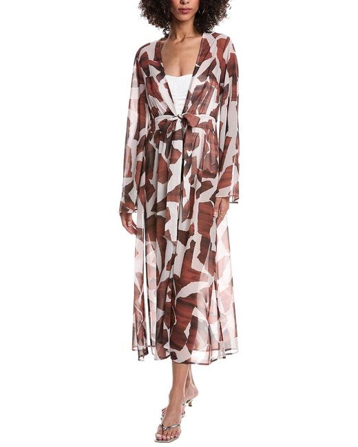 MILLY Red Vince Chiffon Dress