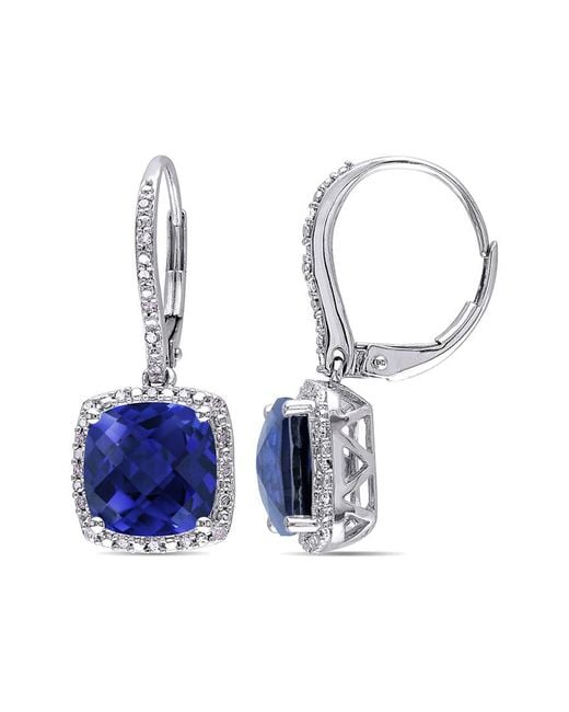 Rina Limor Blue 6.69 Ct. Tw. Diamond & Created Sapphire Studs