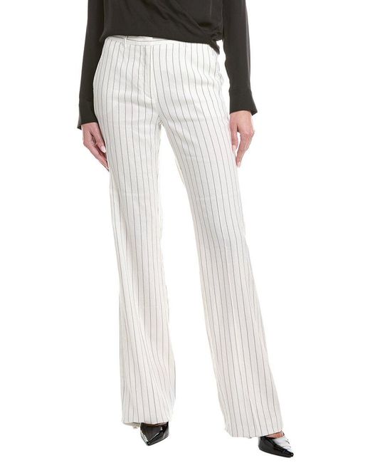 Marella White Ulivo Linen-Blend Trouser