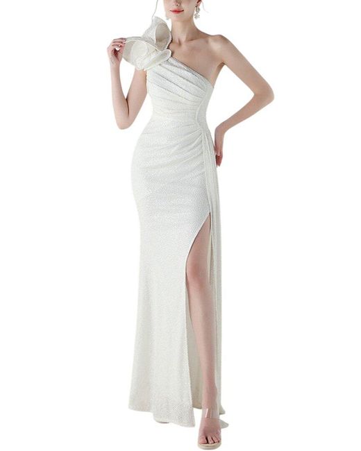 KALINNU White Maxi Dress